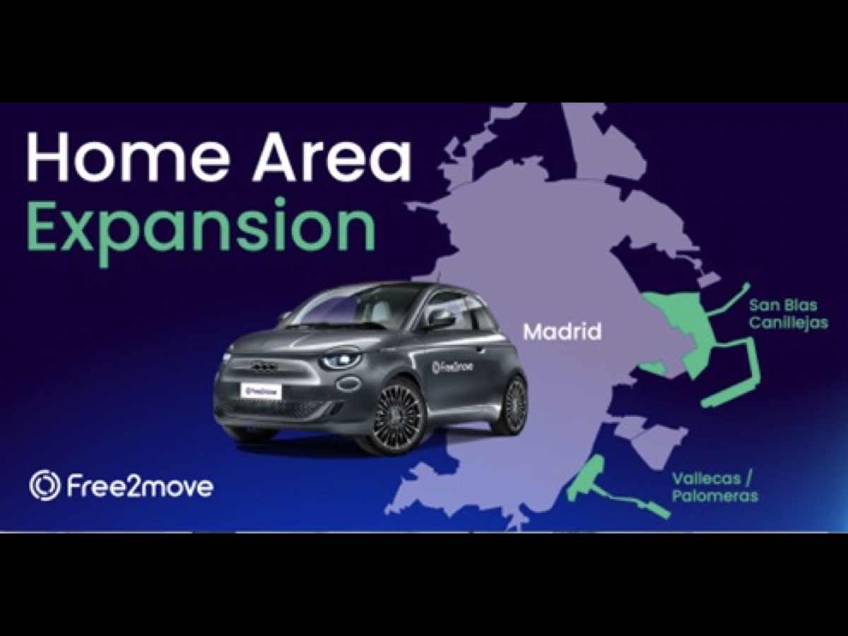 Free2move area copertura car sharing Madrid