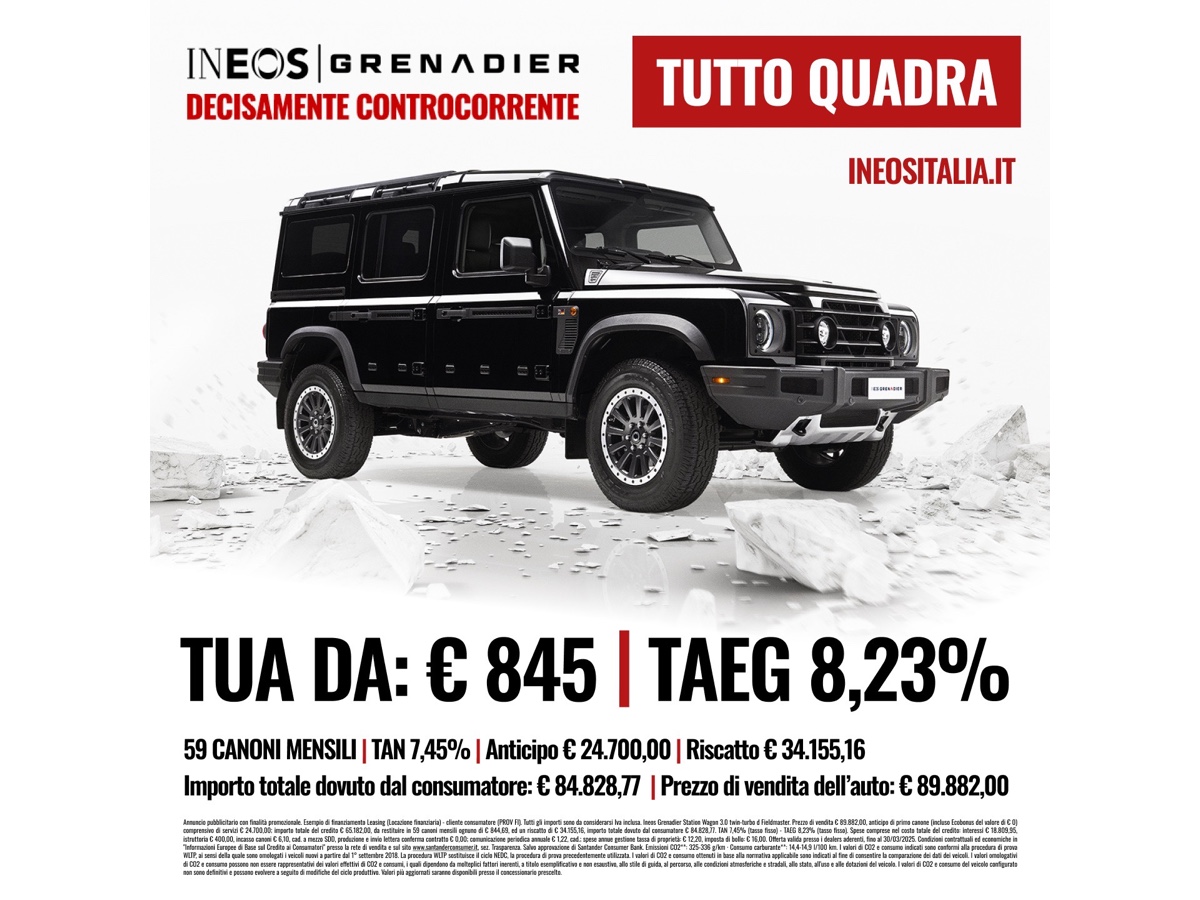 Ineos campagna "Tutto Quadra" Grenadier