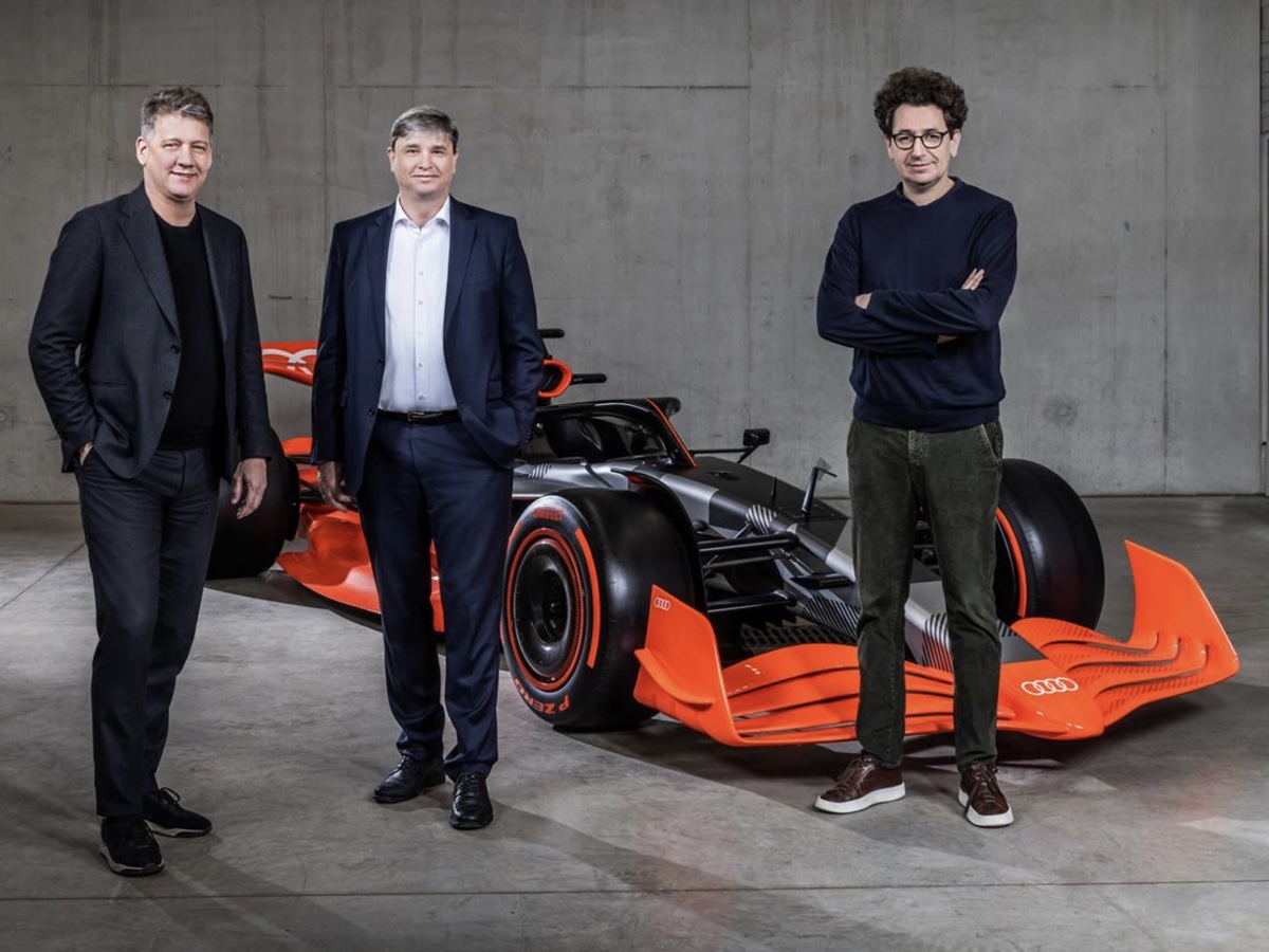 Audi F1 Gernot Döllner (CEO AUDI), Jürgen Rittersberger (CFO AUDI) e Mattia Binotto (COO e CTO Sauber Motorsport)	