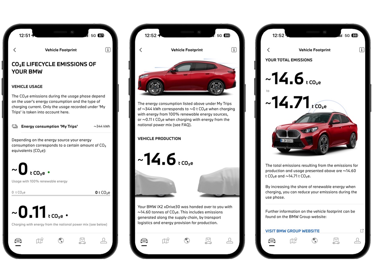 BMW App impronta CO2