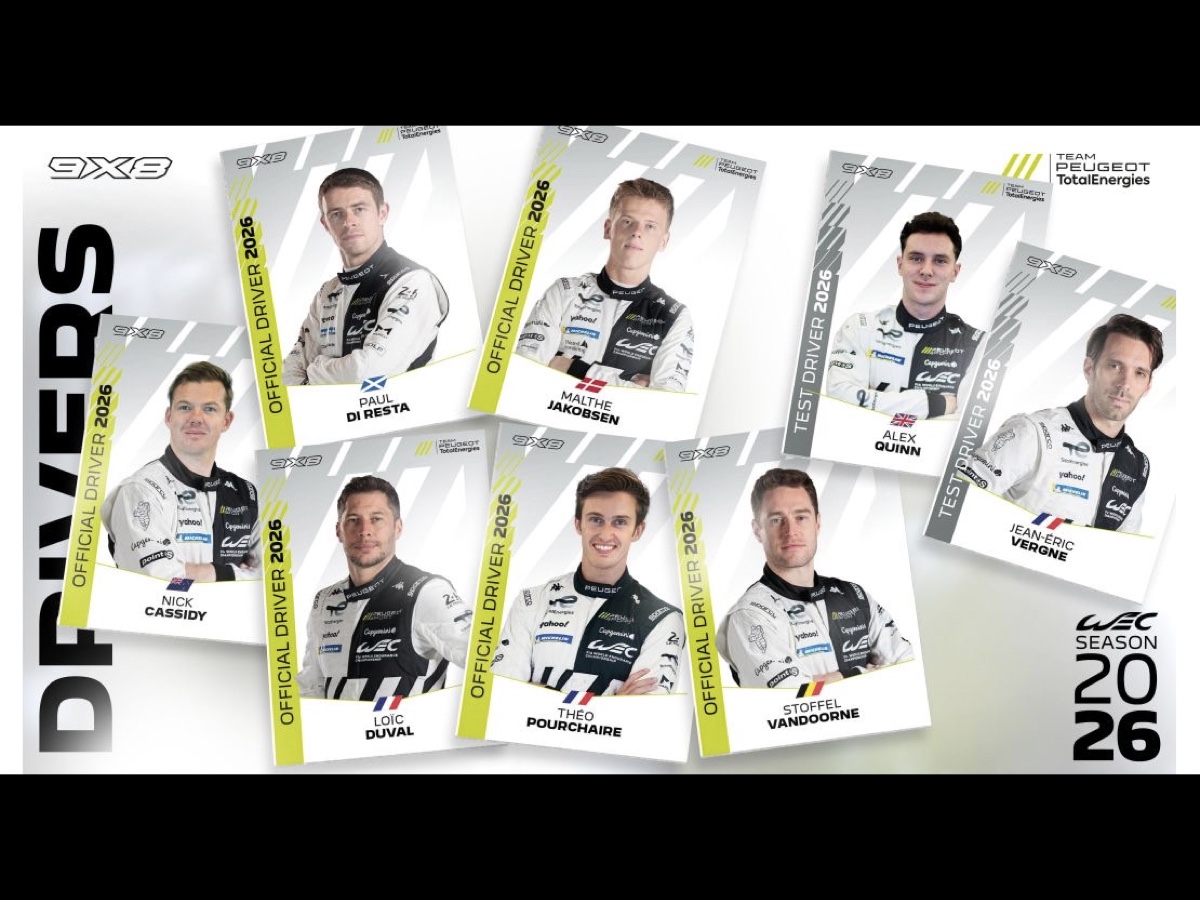 Peugeot TotalEnergies line-up piloti WEC 2026 