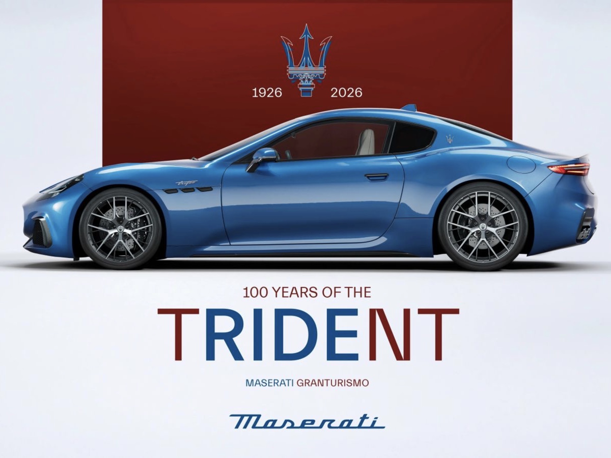 Maserati campagna 100 anni logo Tridente