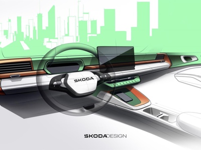 Primo teaser per gli interni della nuova Škoda Epiq