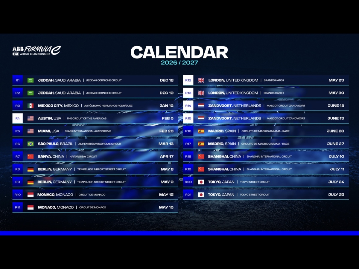 Formula E calendario 2026-27