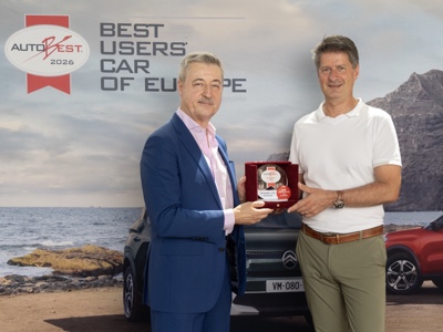 Consegnato a Citroën il trofeo Autobest Best Users Car of Europe 2026