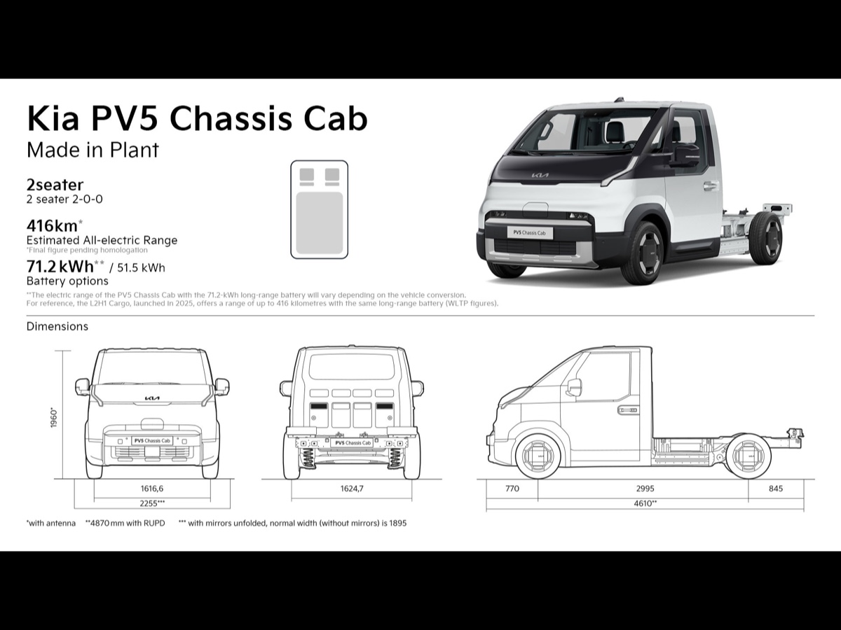 Kia PV5 Chassis Cab
