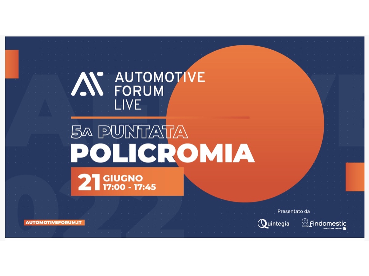 Policromia, il 21 giugno la 5ª puntata di Automotive Forum LIVE