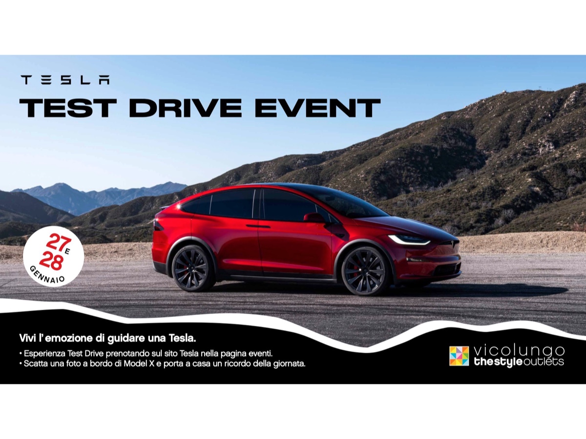 Tesla test drive Vicolungo The Style Outlets